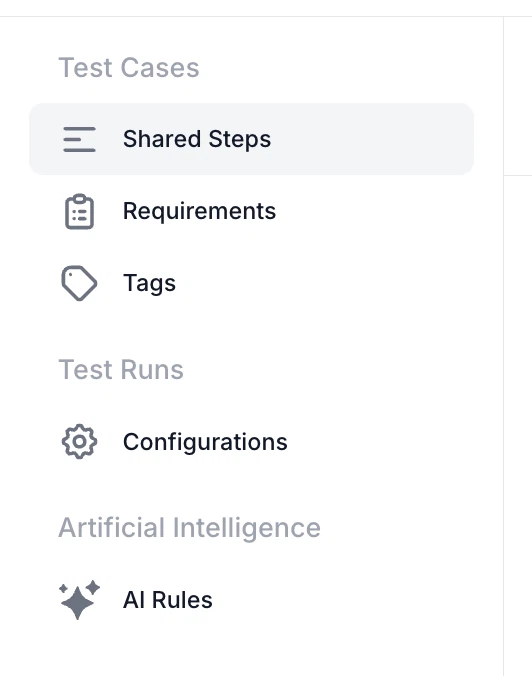Resources navigation sidebar