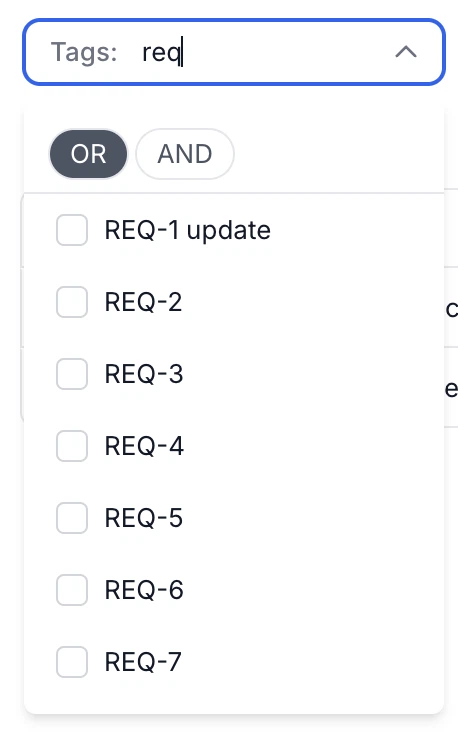 AND/OR tag filter toggle