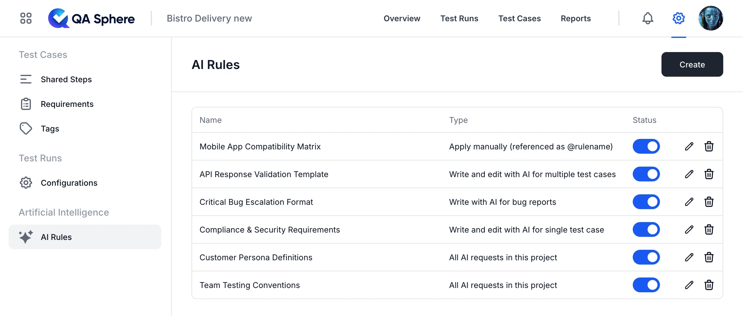 AI rules list in Resources