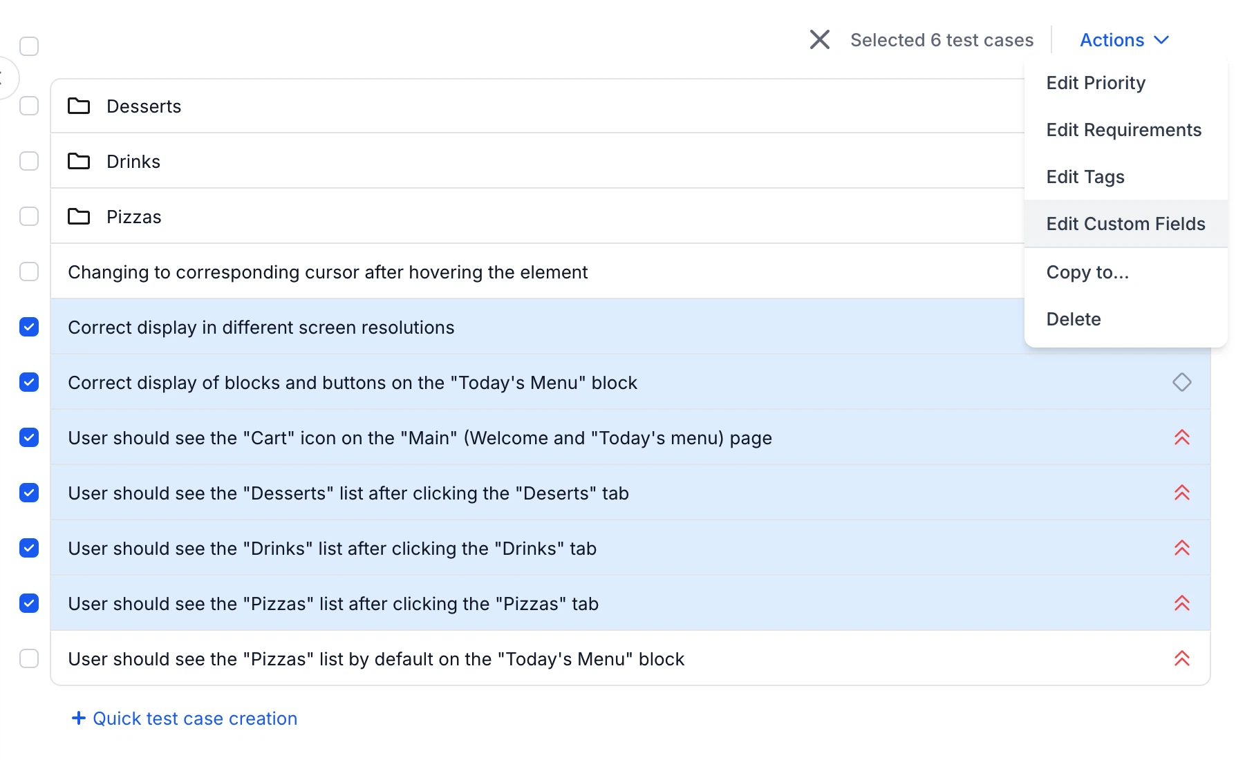 Bulk edit modal for custom fields