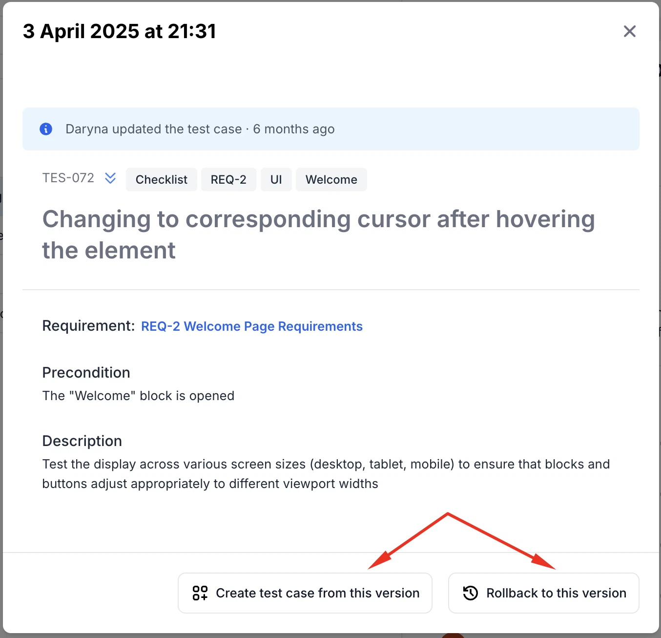Restore or duplicate from revision history