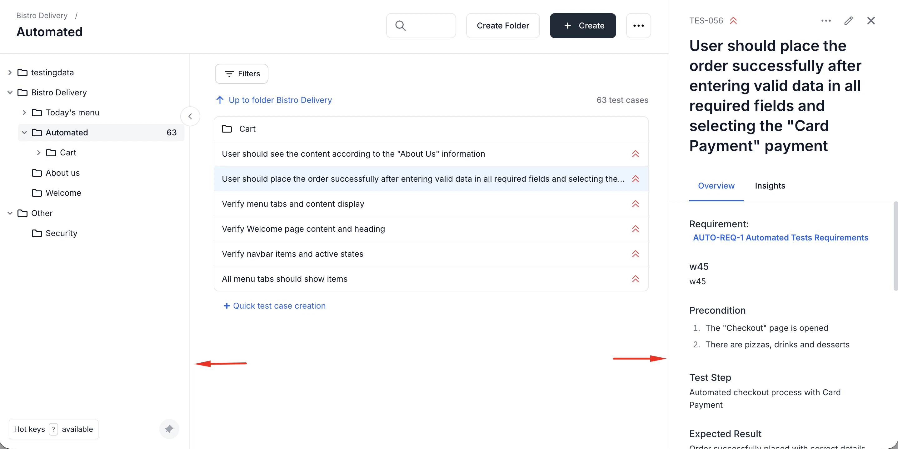 QA Sphere large screen layout with resizable panels