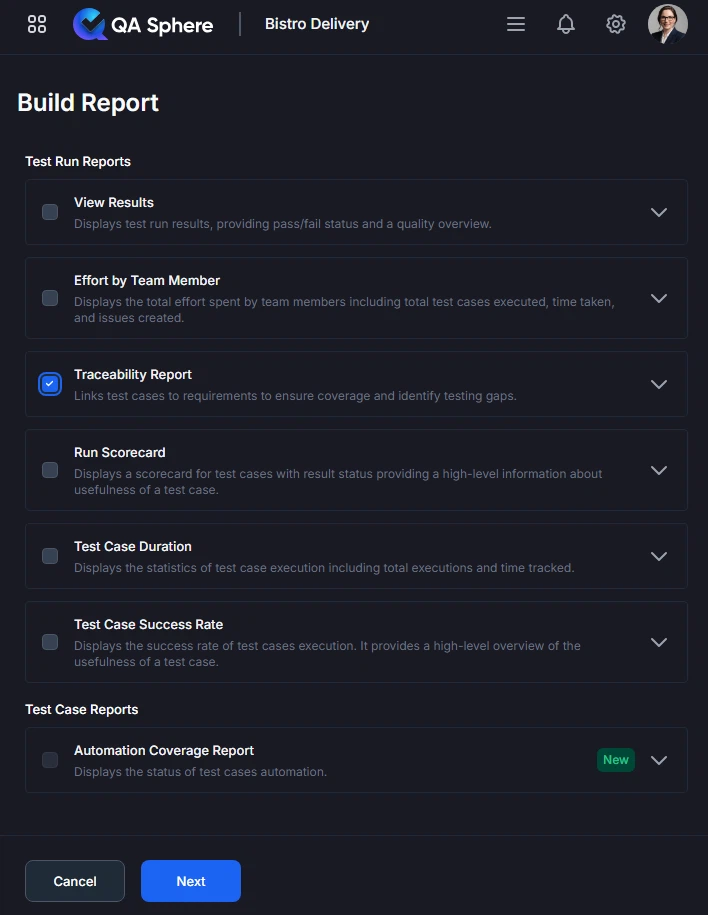 Traceability Report