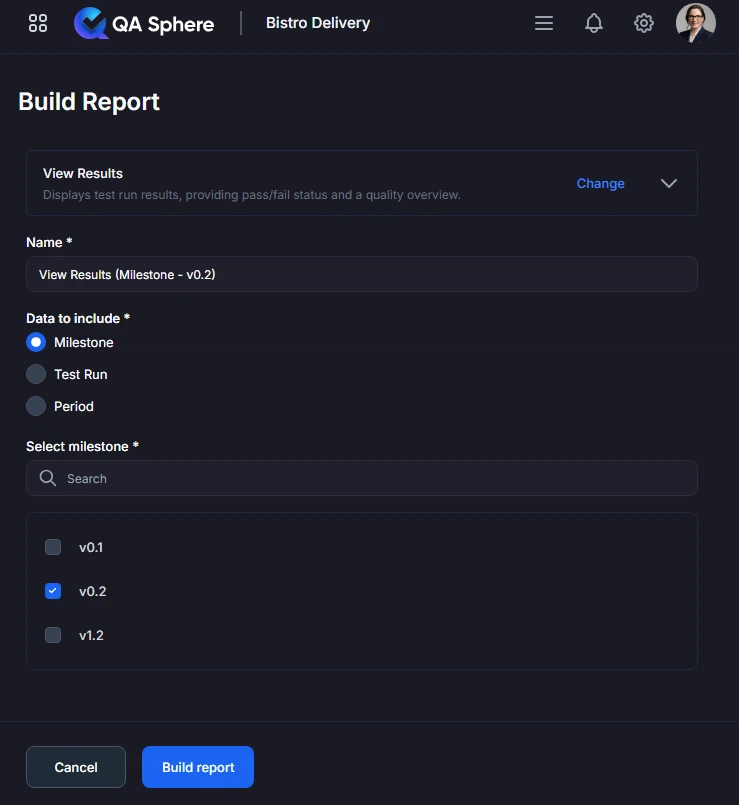 generate report
