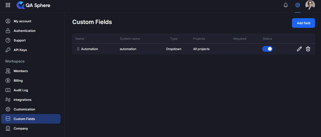 Enable Automation Custom Field
