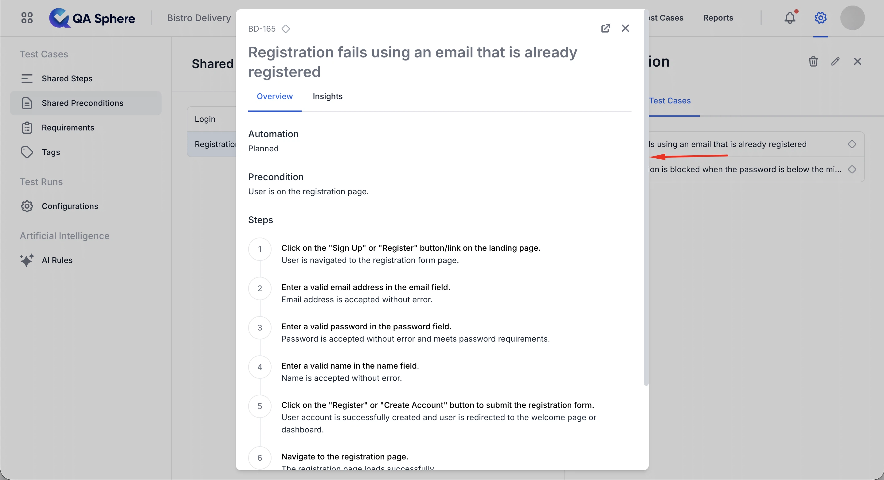 QA Sphere Resources page preview modal