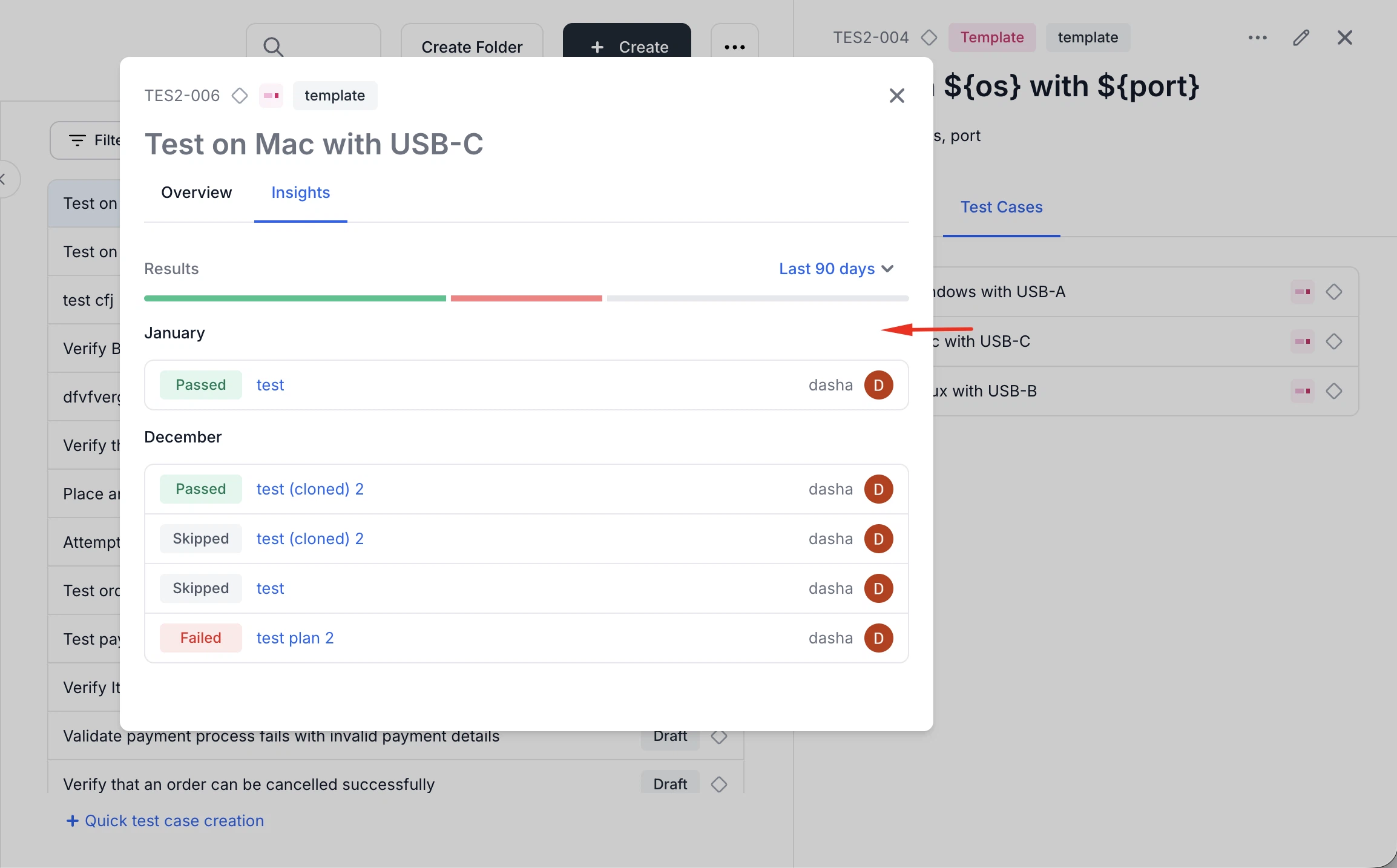 QA Sphere parameterized test case insights