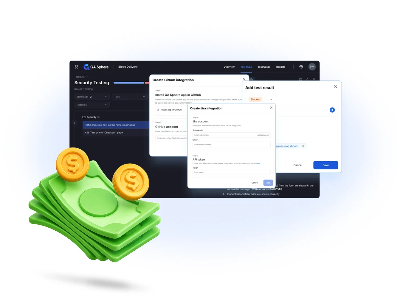 Adding a test result and filing it into Jira or GitHub